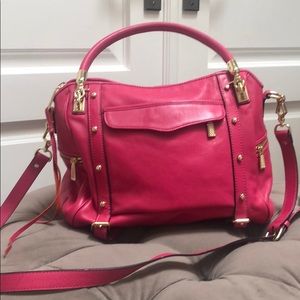 Rebecca Minkoff satchel in bright pink